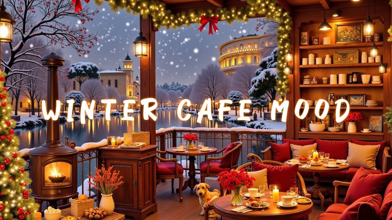 Атмосфера Hygge кофейни для снежных джазовых вечеров - Уютная зимняя расслабляющая джаз музыка