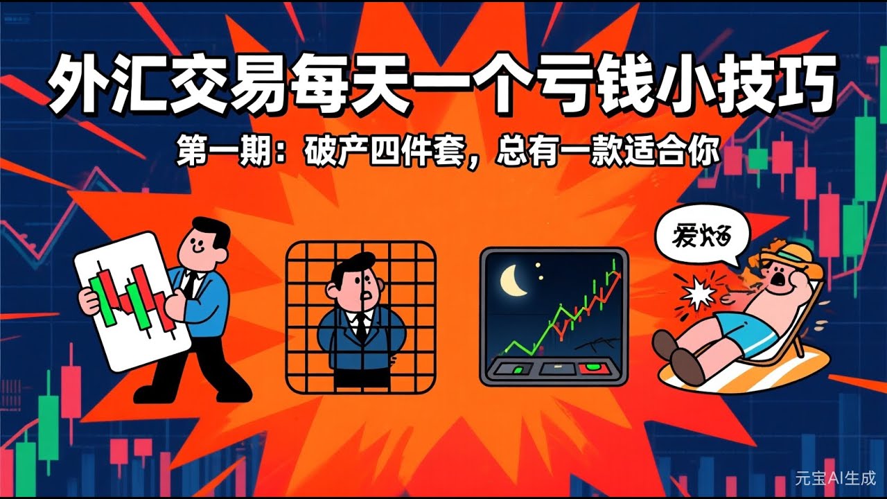 外汇交易每天一个亏钱小技巧！第一期，破产四件套，总有一款适合你