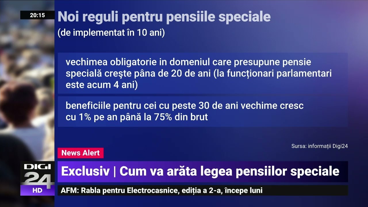 Reforma pensiilor speciale: v&acirc;rsta de pensionare pentru &bdquo;speciali&rdquo; va crește cu 6 luni pe an