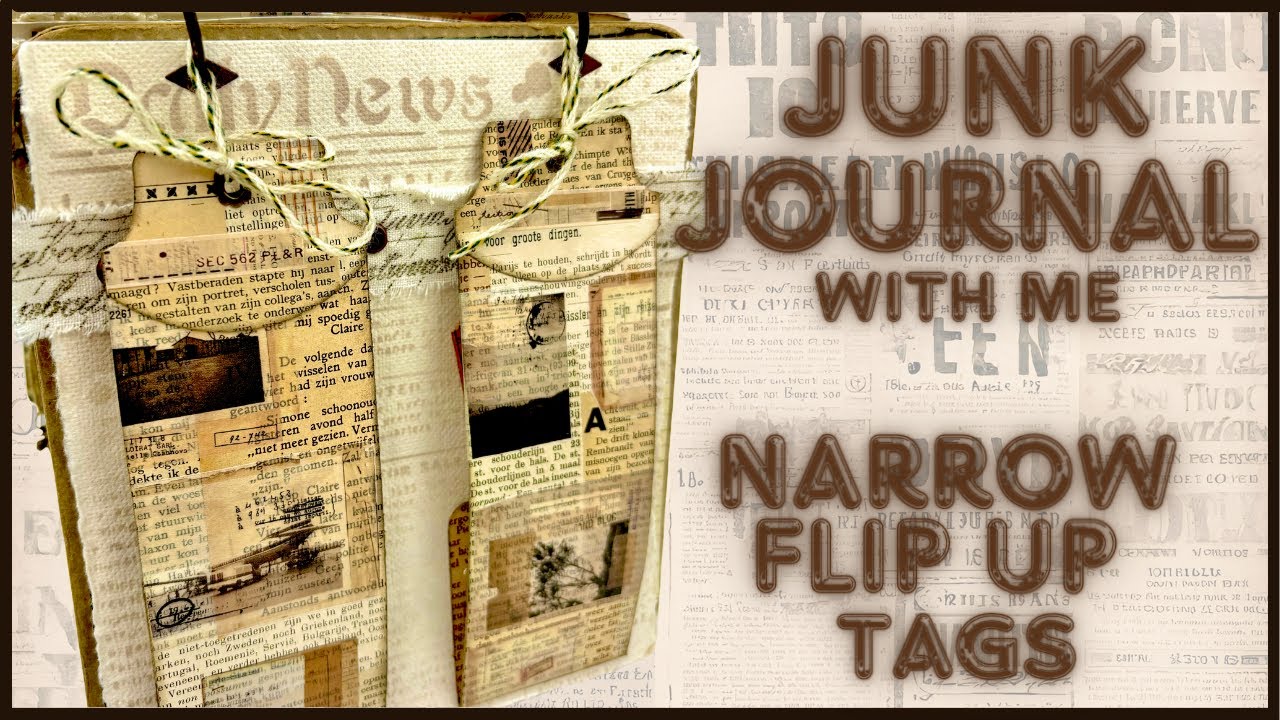 JUNKJOURNAL WITH ME #11- NARROW FLIP-DOWN TAGS WITH A POCKET - #junkjournalideas #diycrafts