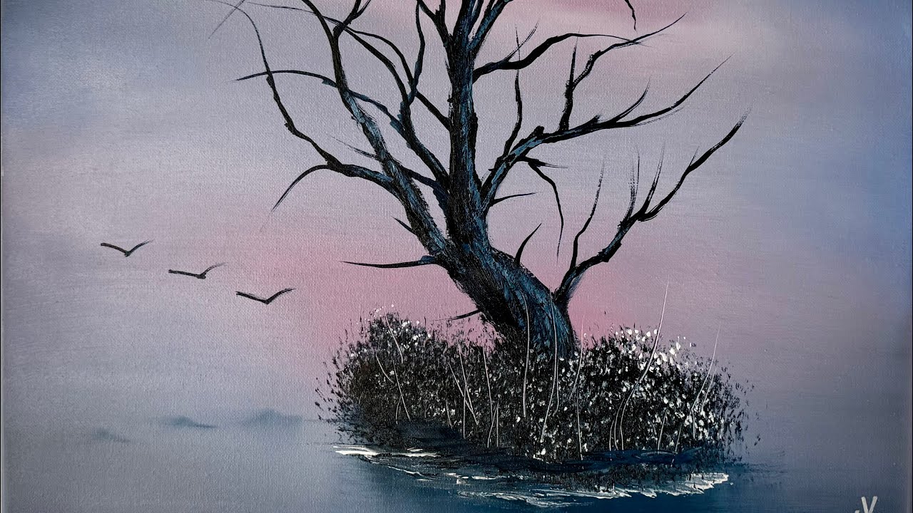 S4 Ep28 MNM- Literally EVERY SINGLE STEP- Solitary Tree  # #PaintingTutorial #PaintWithJosh #BobRoss