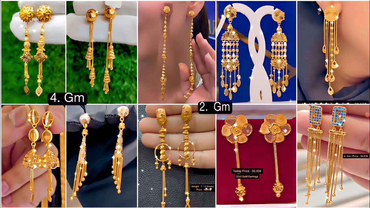 Gold Sui Dhaga Earrings Designs With Price |Gold Earrings Design/Sui Dhaga |Gold Earrings #viral #86