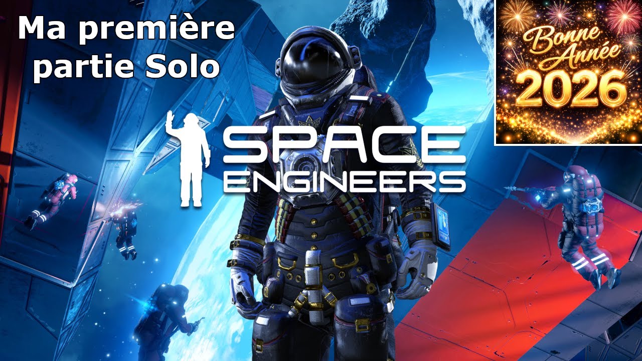 Space Engineers 1 :  je débute ma première partie en solo ... Bonne année 2026 😍