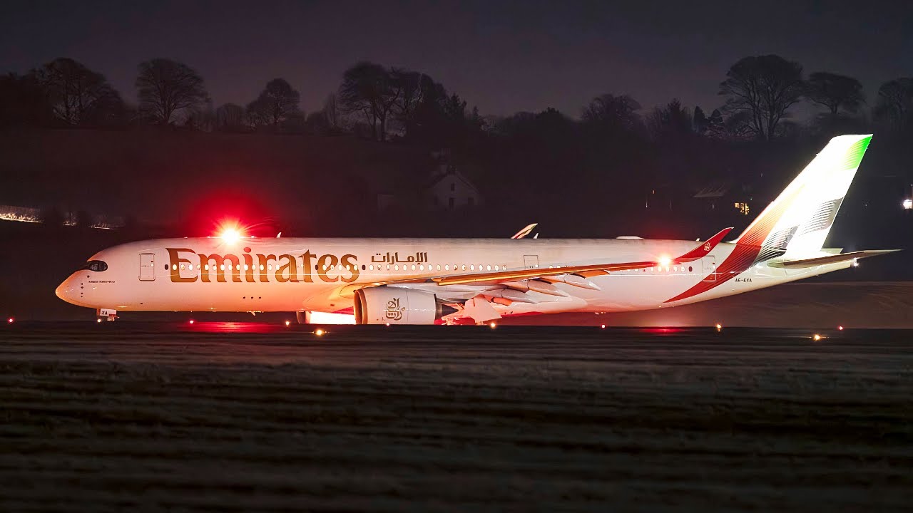 First ever Emirates A350-900 arrives at Edinburgh!