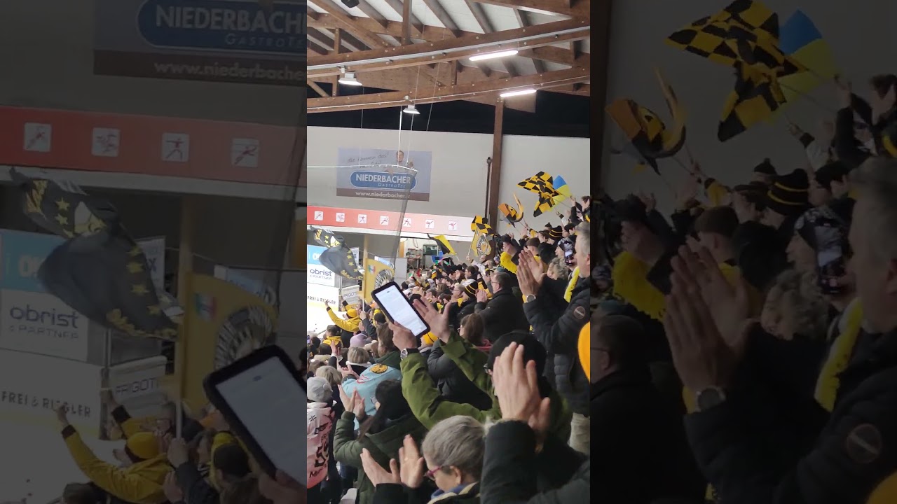 Il saluto della #curva giallonera ai #mastini #varese 🏒 #varesesport #playoff #semifinale #caldaro