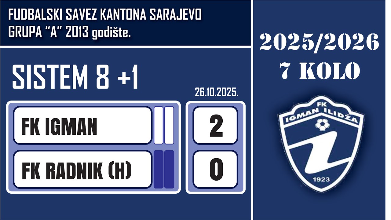 26.10.2025. FK Igman 2:0 FK Radnik H.