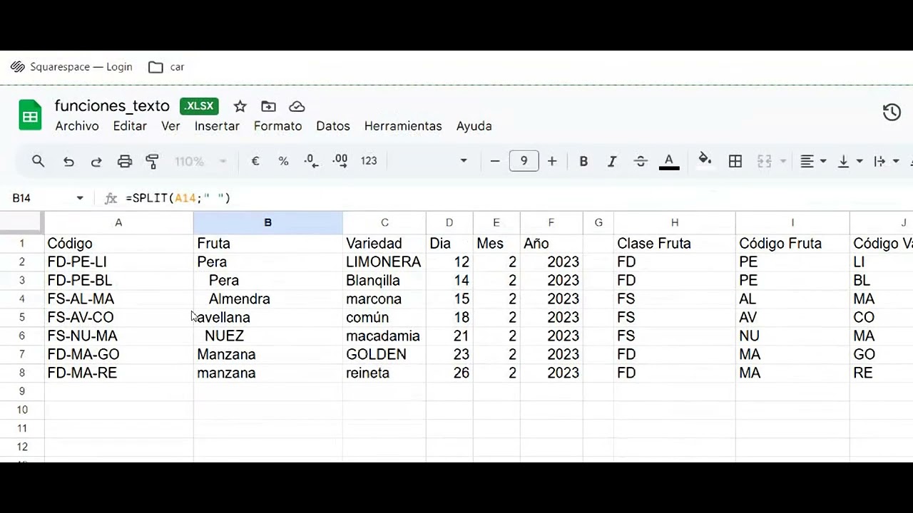 Funciones de texto en Google Sheets.