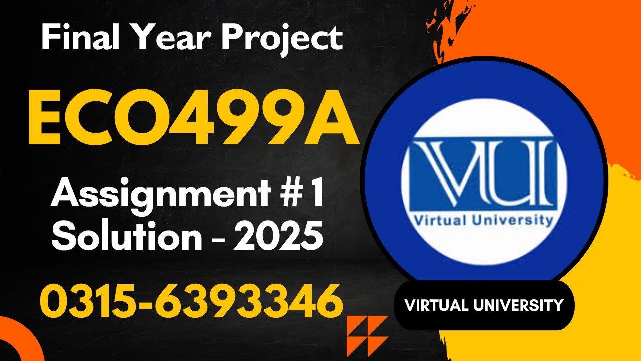 ECO499A Assignment 1 Solution 2025 #eco499a