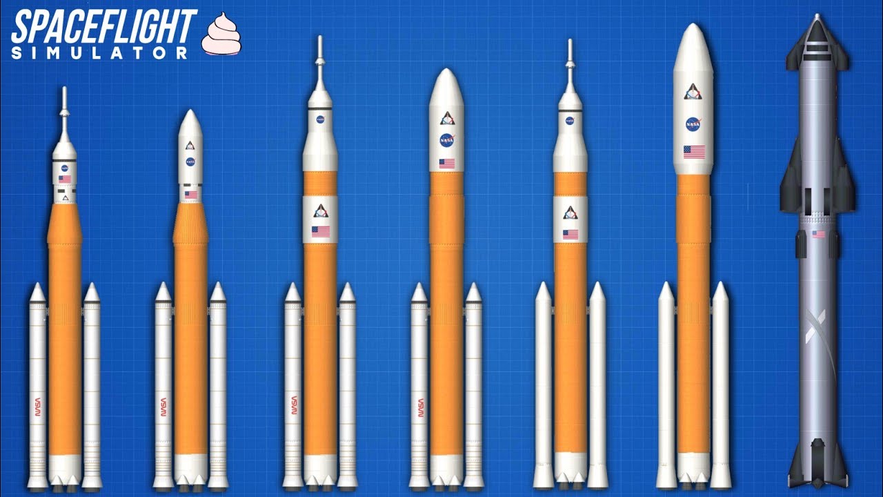 Building The NASA's All SLS Rockets in Spaceflight simulator