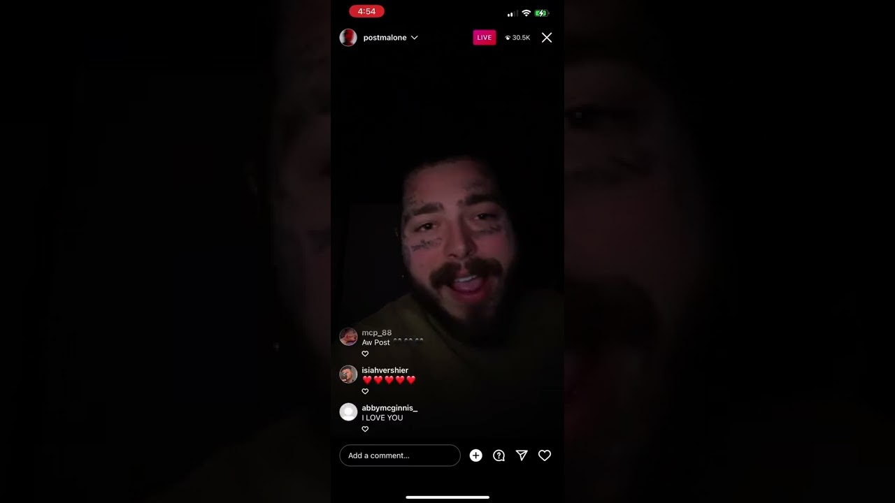 Post Malone Instagram LIVE 4/23/22 PT2 thanking everyone & speech