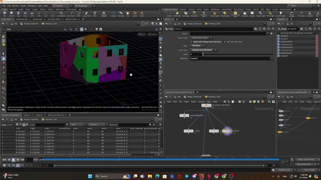 Technical Art Project3: Houdini Custom Fracturing Tools & Destruction Simulation