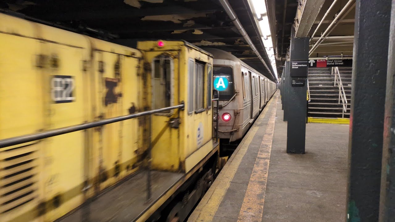 NYC Subway: R46 Scrap Cars 6006-6009 Being Towed to 38 St Yard on the A and F Lines