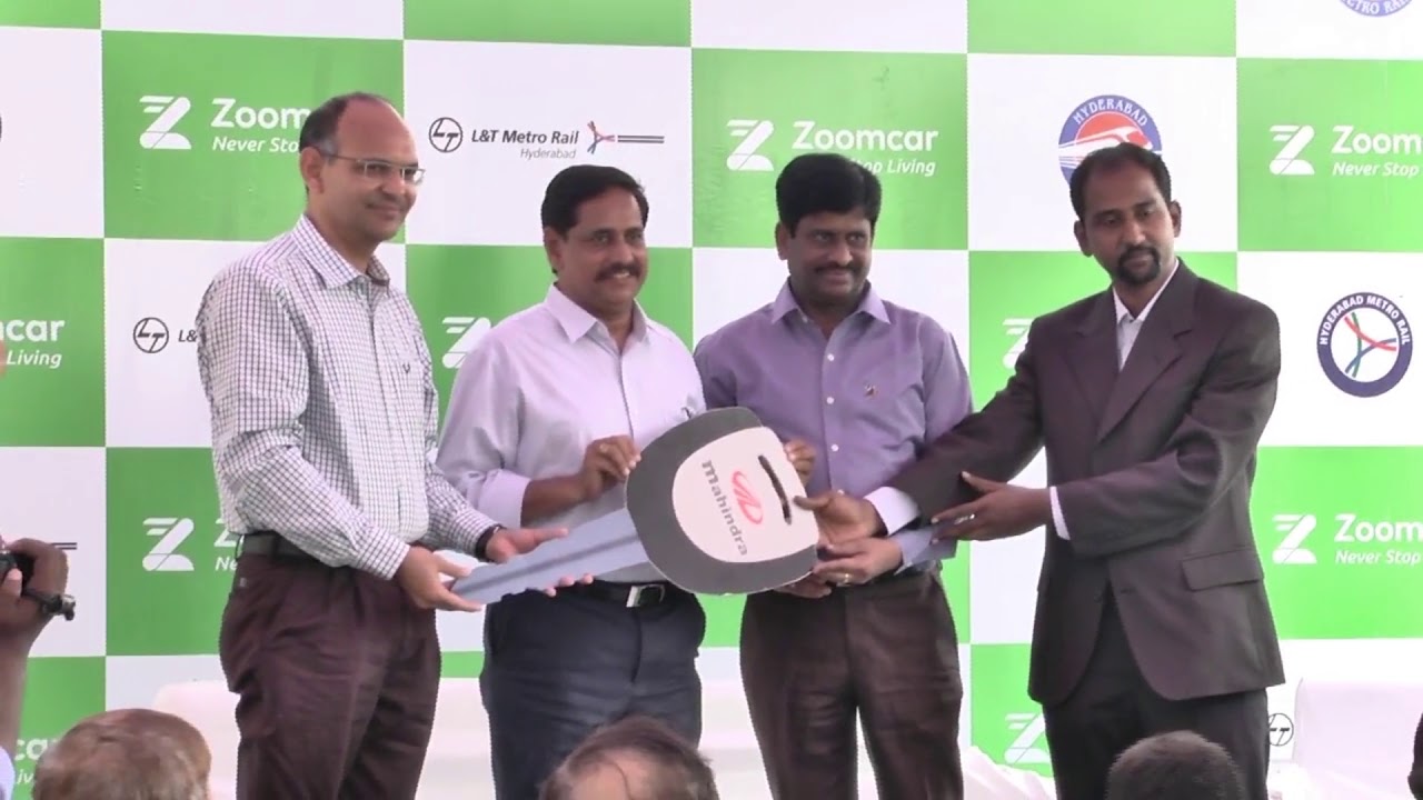 HMRL MD inaugurated pollution free Electric cars for last mile connectivity at Miyapur station