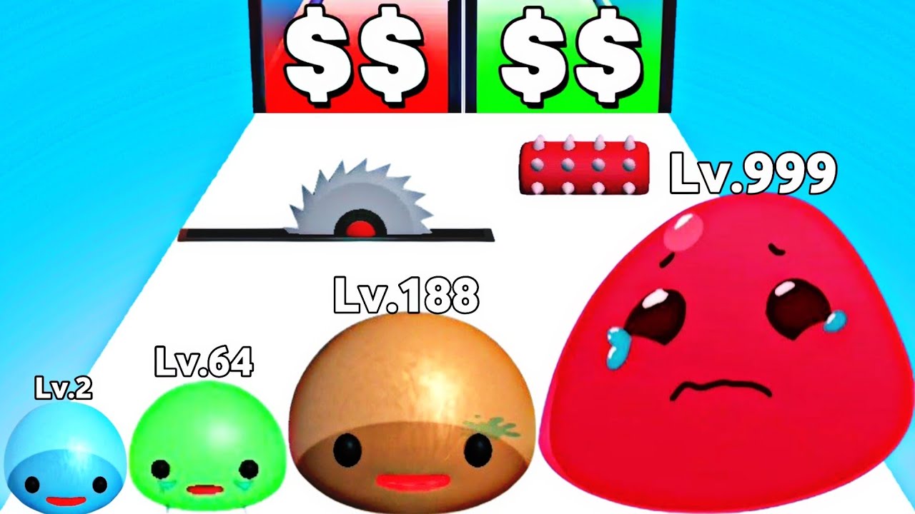 Slime Run Race - Satisfying Asmr Gameplay Level Up Blobs Running 3D)