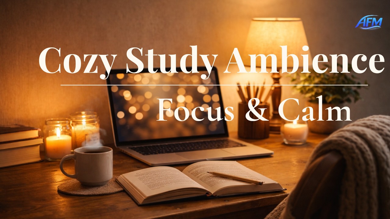 Cozy Study Ambience | 3 Hours of Warm, Focused Productivity