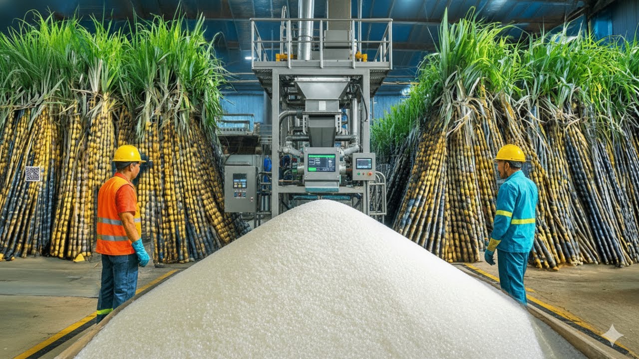 INSIDE a Modern Cane Sugar Factory – How Fresh Sugarcane Becomes Pure Crystal Sugar
