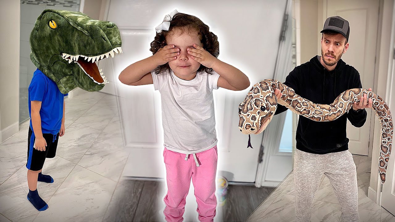 SURPRESA para Laura com DINOSSAURO e COBRA de Mentira - Família Brancoala