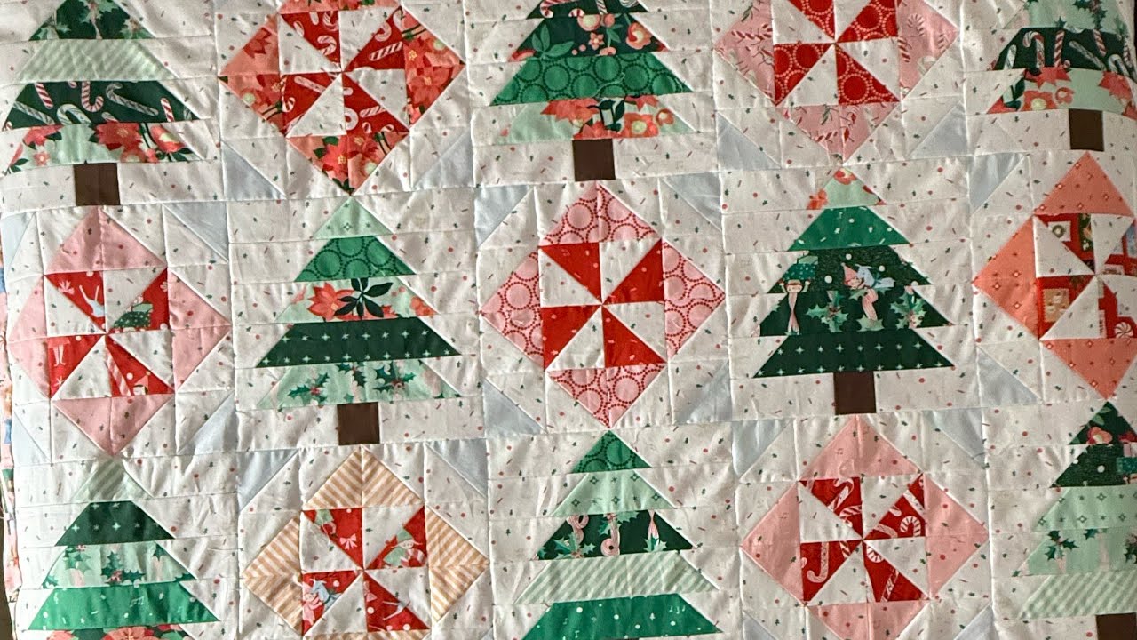 ASMR Longarm Quilting | Peppermint Twist Christmas Quilt | Satisfying Winter Stitching