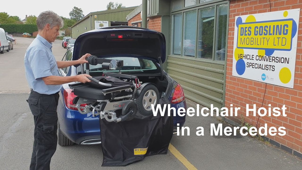 Folding Wheelchair Hoist in a Mercedes C200 Saloon