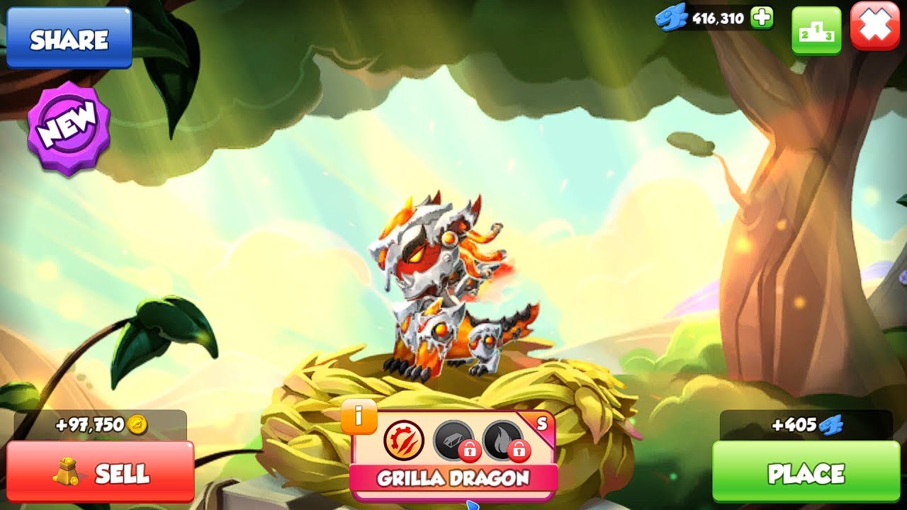 Hatched Grilla Dragon-Dragon Mania legends | Dragon Oracle event 1800 score | DML