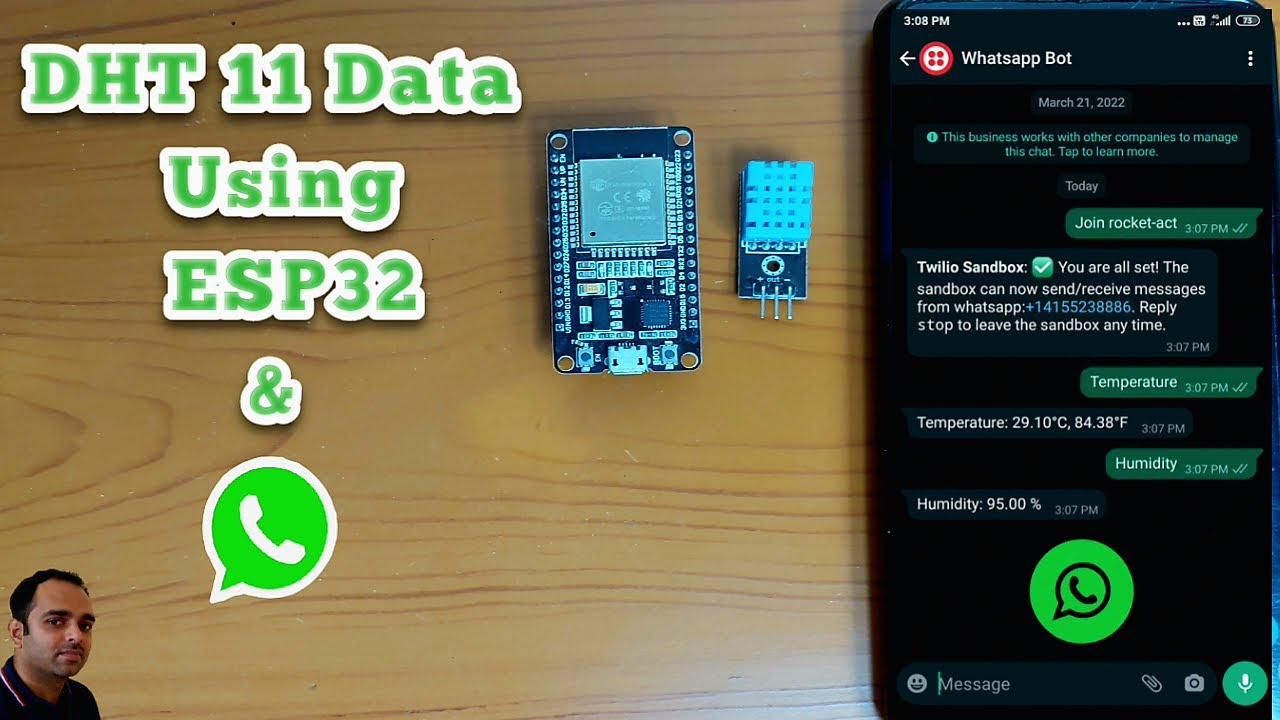 Temperature and Humidity Monitor Using Whatsapp and ESP32 | Twilio API | ThingESP