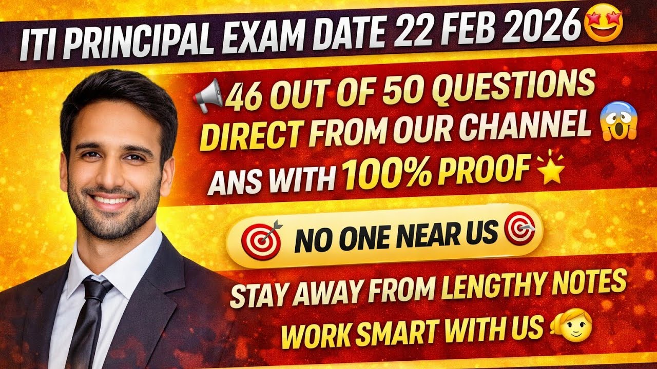MP ITI Principal Exam 22 Feb 2026 🚨 46 Questions Direct From Our Channel | No One Near Us 🔥 | Mppsc 
