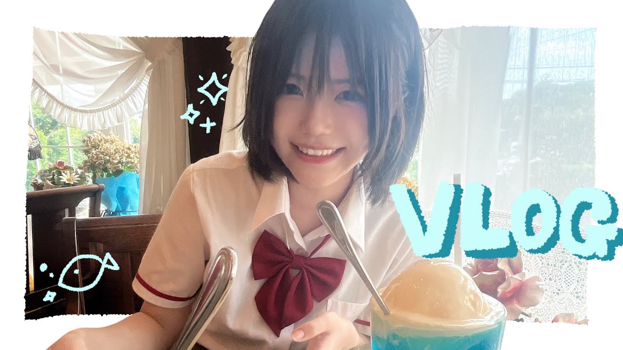 Vlog🐋⟡.·気になってたカフェに行ったんだ!