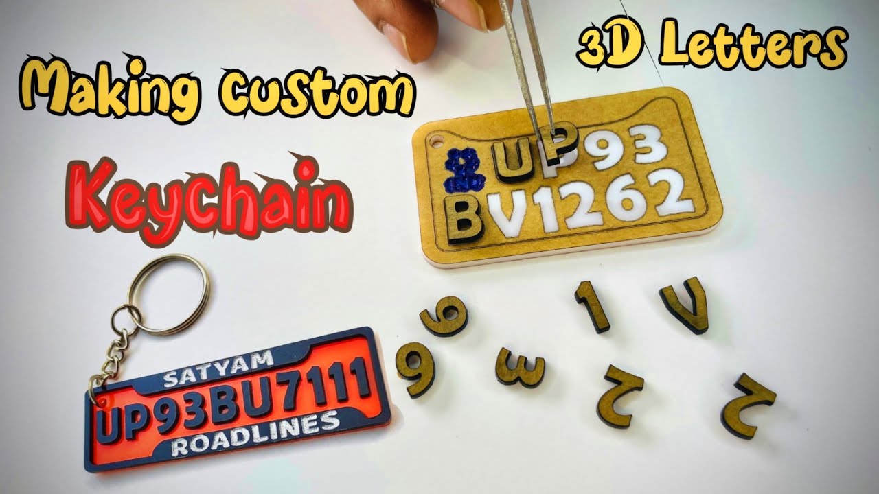 3D Number Plate Keychain | Acrylic Customized Bike Keychain (Trending Keychain) Personalized vichle