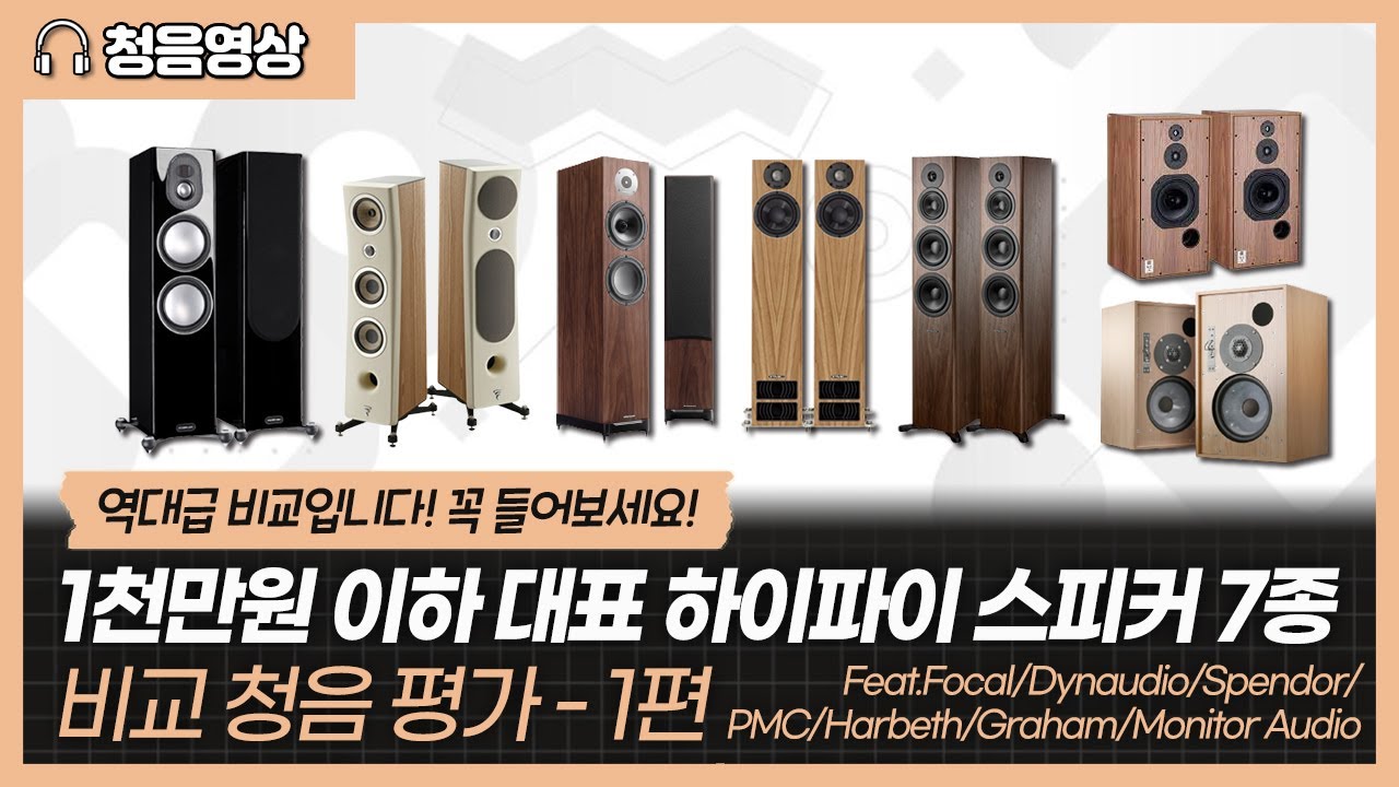 역대급 비교청음! 꼭 들어보세요! 900만원 이하 대표 하이파이 스피커 7종 비교 청음 평가 - 1편 Feat. Focal/Dynaudio/Spendor/PMC/Harbeth
