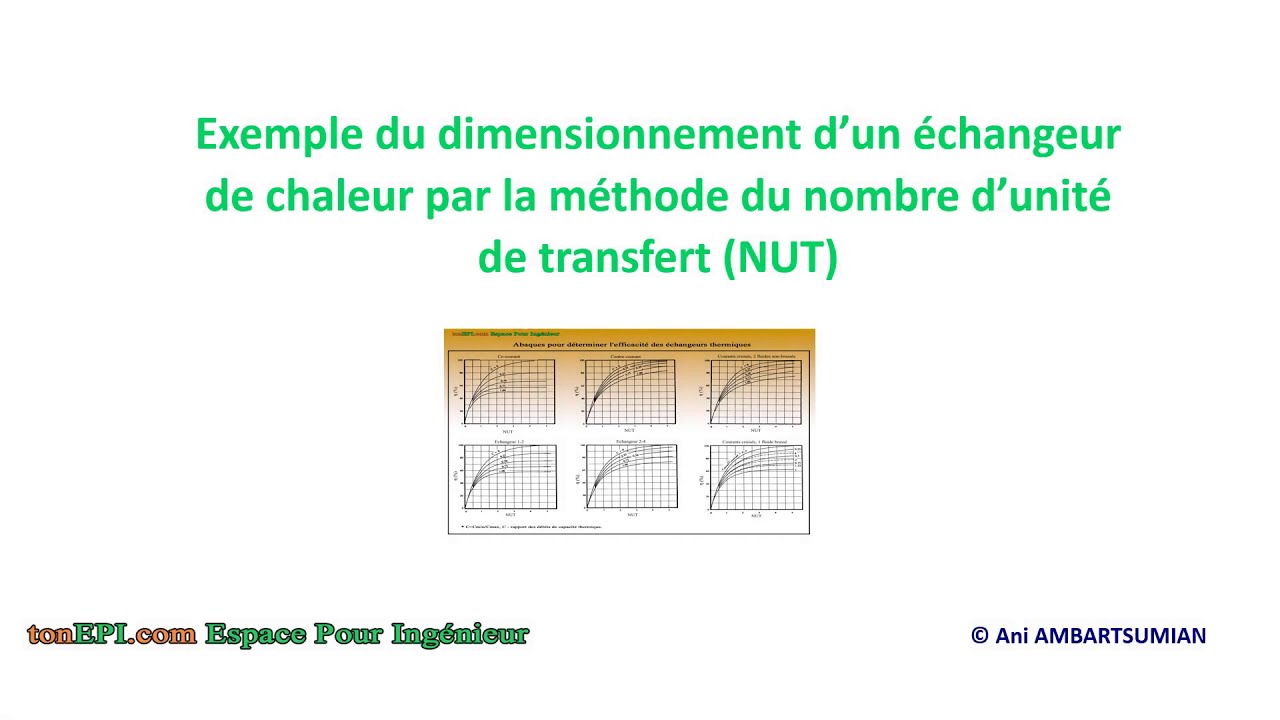 Exemple du dimensionnement d’un échangeur de chaleur par la méthode NUT