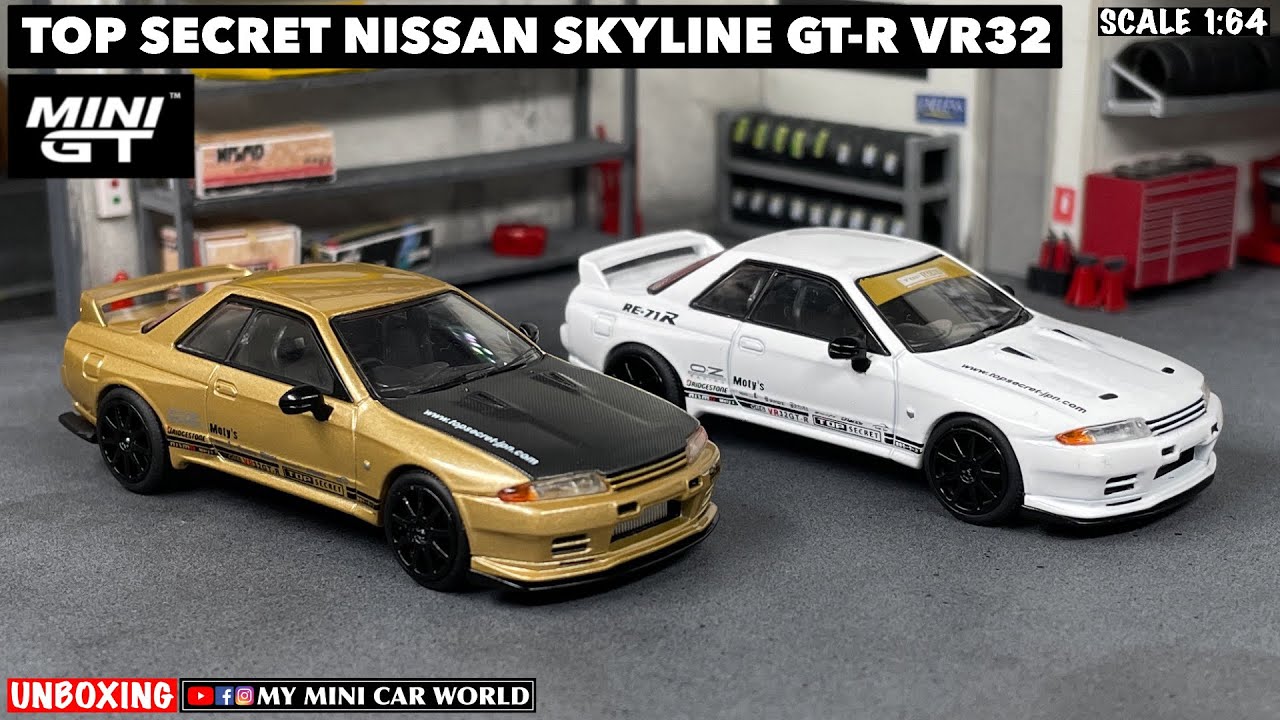 『MY MINI CAR WORLD』UNBOXING MINI GT 1/64 TOP SECRET NISSAN SKYLINE GT-R VR32