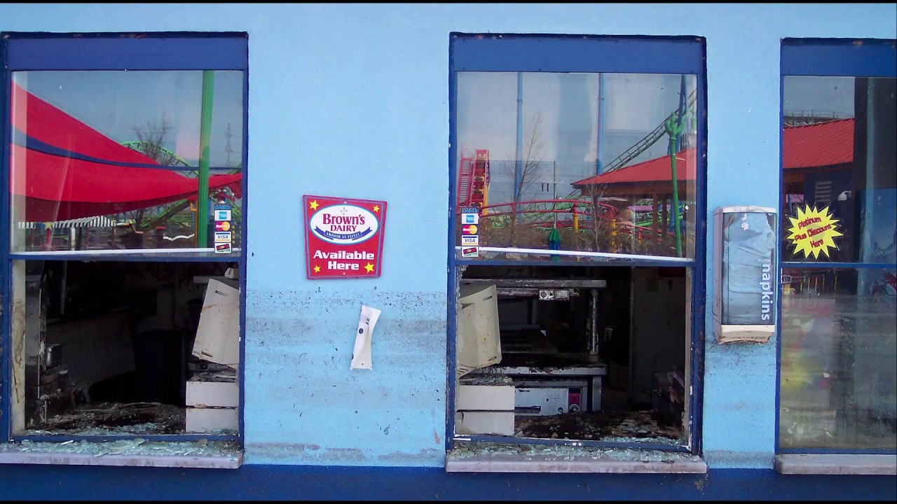 Katrina devastated Six Flags New Orleans Abandoned Park New Orleans under water levee breaks