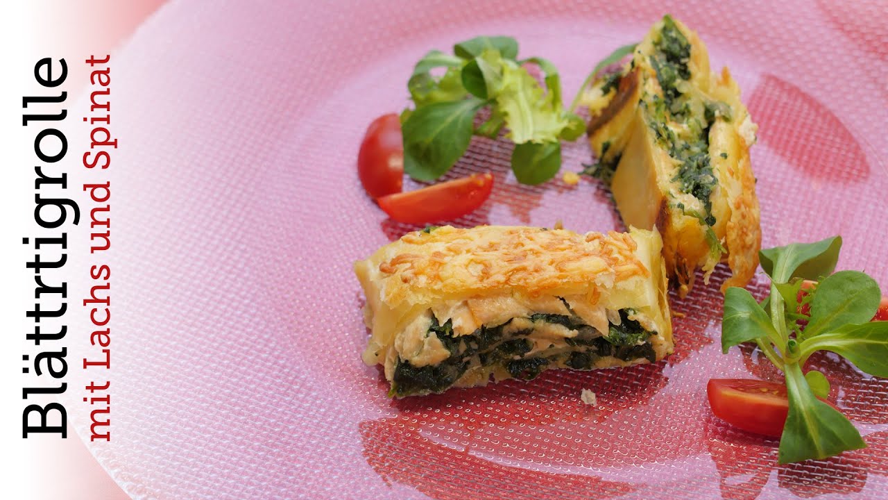 Rezept - Blätterteigrolle mit Spinat und Lachs (Red Kitchen - Folge 357)