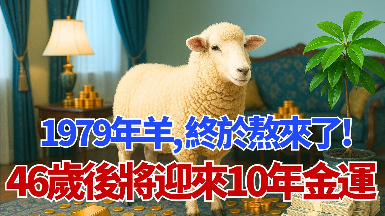 天降祥瑞！1979年屬羊人，熬過今年46歲之後，你將迎來「10年金運」！準備接福！#屬羊 #1979年屬羊 #屬羊運勢 #己未 #己未羊 #財運 #轉運 #2025屬羊 #命理 #生肖 #生肖運勢