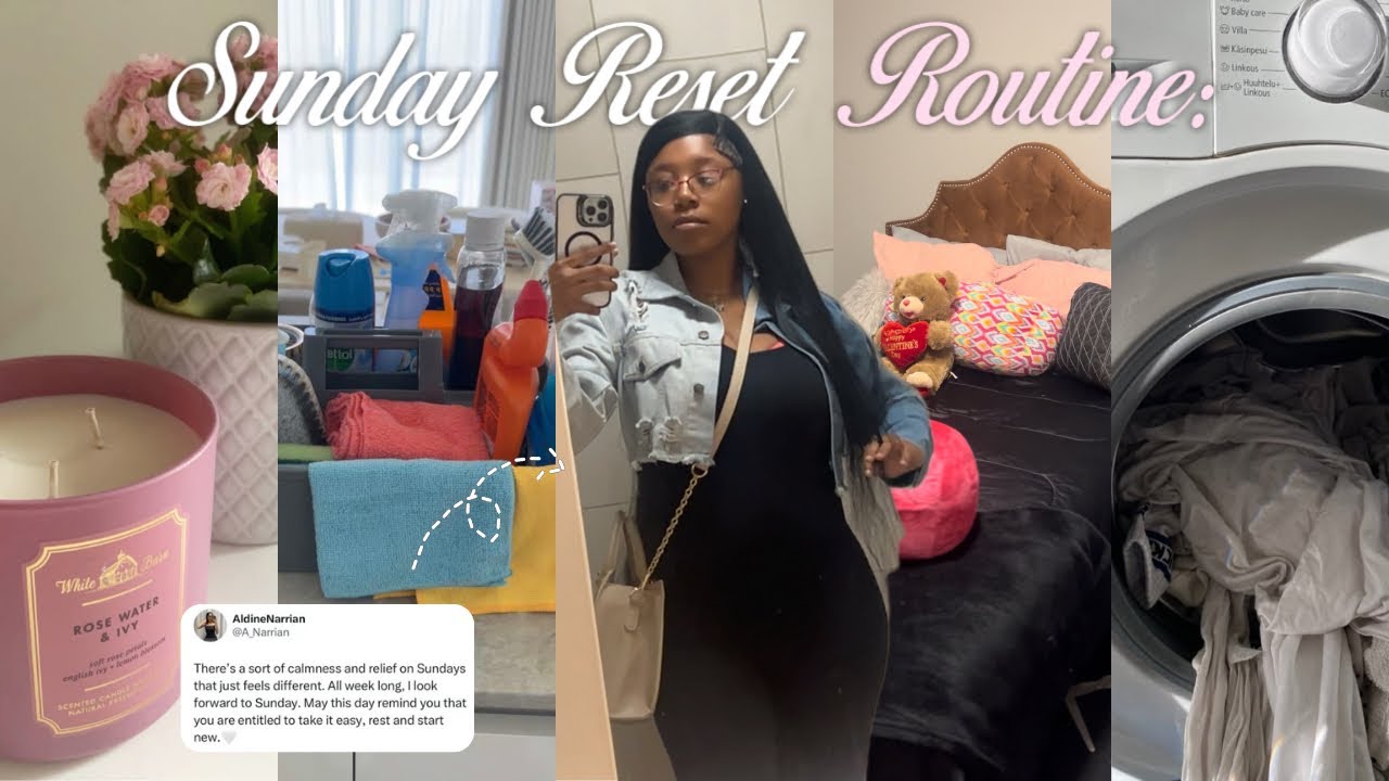 a soft yet realistic structured Sunday reset💐 resetting + laundry + cleaning + grwm for the day, etc