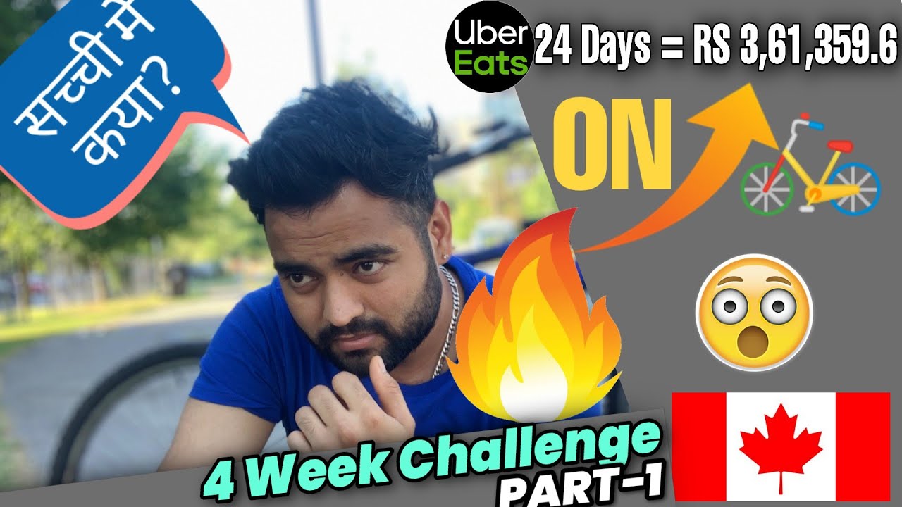 4 Week Uber eats challenge on Bicycle in Canada Part 1, Earning Rs361359 as a student Vlog48