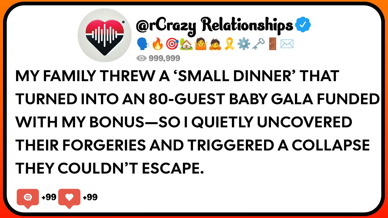 My Family Threw A ‘Small Dinner’ That Turned Into An 80 Guest Baby Gala Funded With My Bonus—So I...