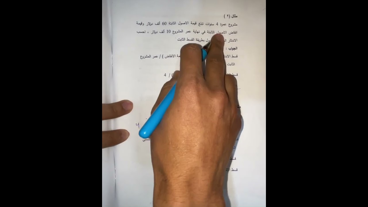 تقيم مشاريع 2// م 3 // قسط الاندثار 
