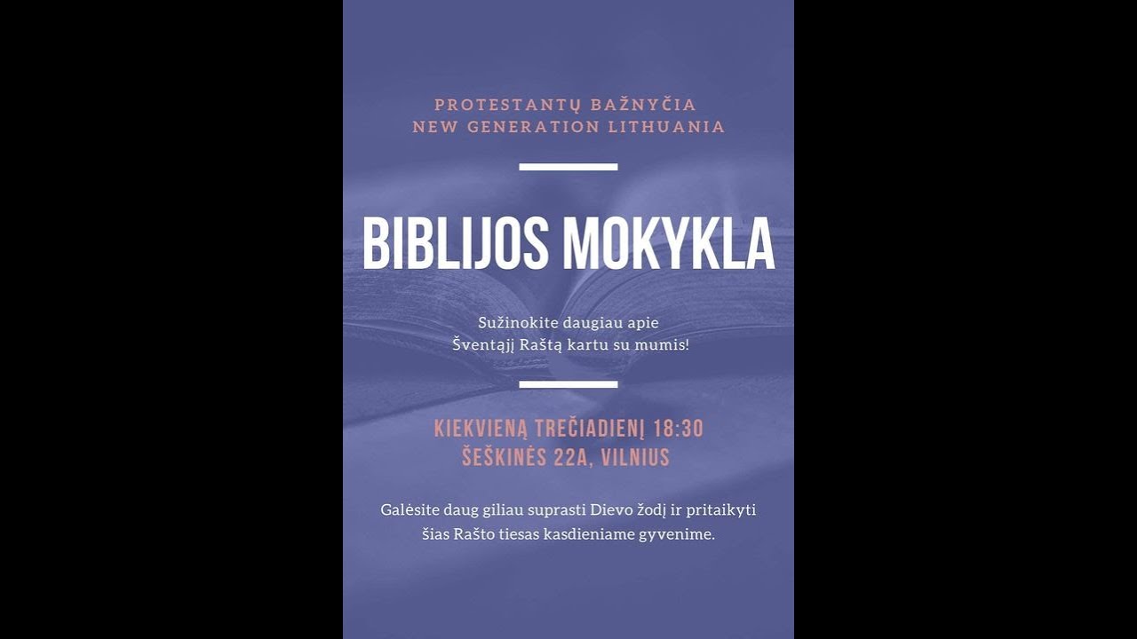 Biblijos mokymai. 12 dalis. Tema: 