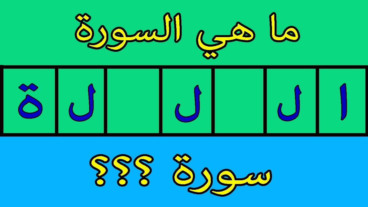 أوجد الحرف الناقص واعرف ما هي السورة  | اسئلة عن سور القرآن الكريم