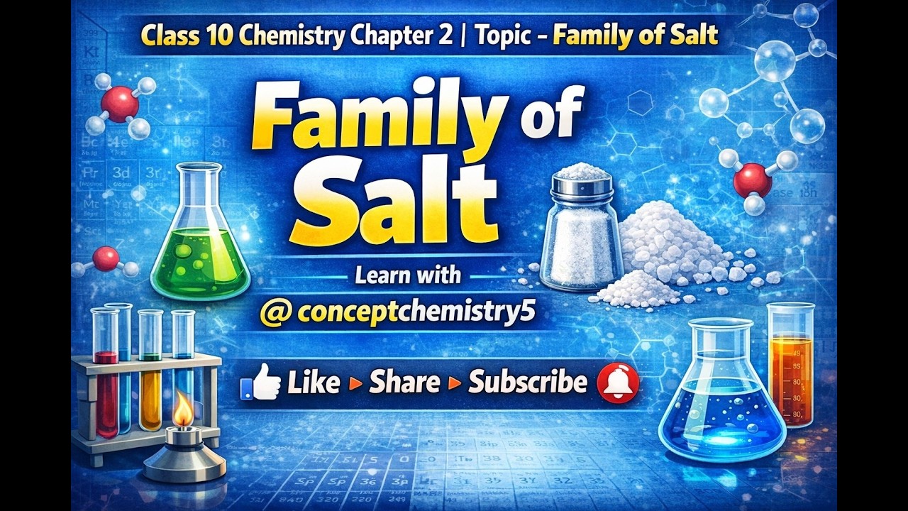 👉 Class 10 Chemistry Chapter 2 Part 6 | Family of Salt Explained | Concept Chemistry5