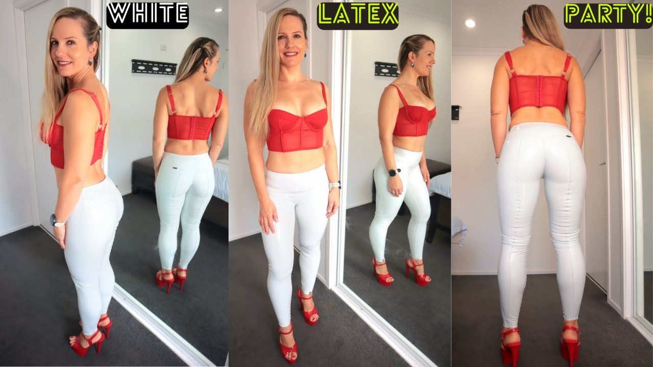 White Latex Leggings Fashion Try On Haul