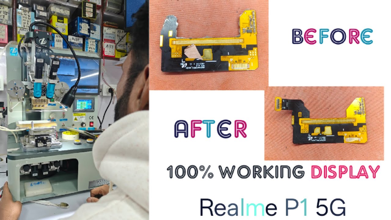 Flex changing 👉🏻 How to use ZJWY EN-580 flex bonding machine || Realme P1 5G 📱