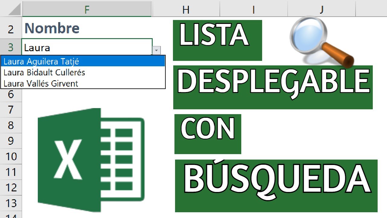 👉  BUSCAR en LISTAS DESPLEGABLES en EXCEL 2023: autocompletar y autorelleno -  SIN MACROS