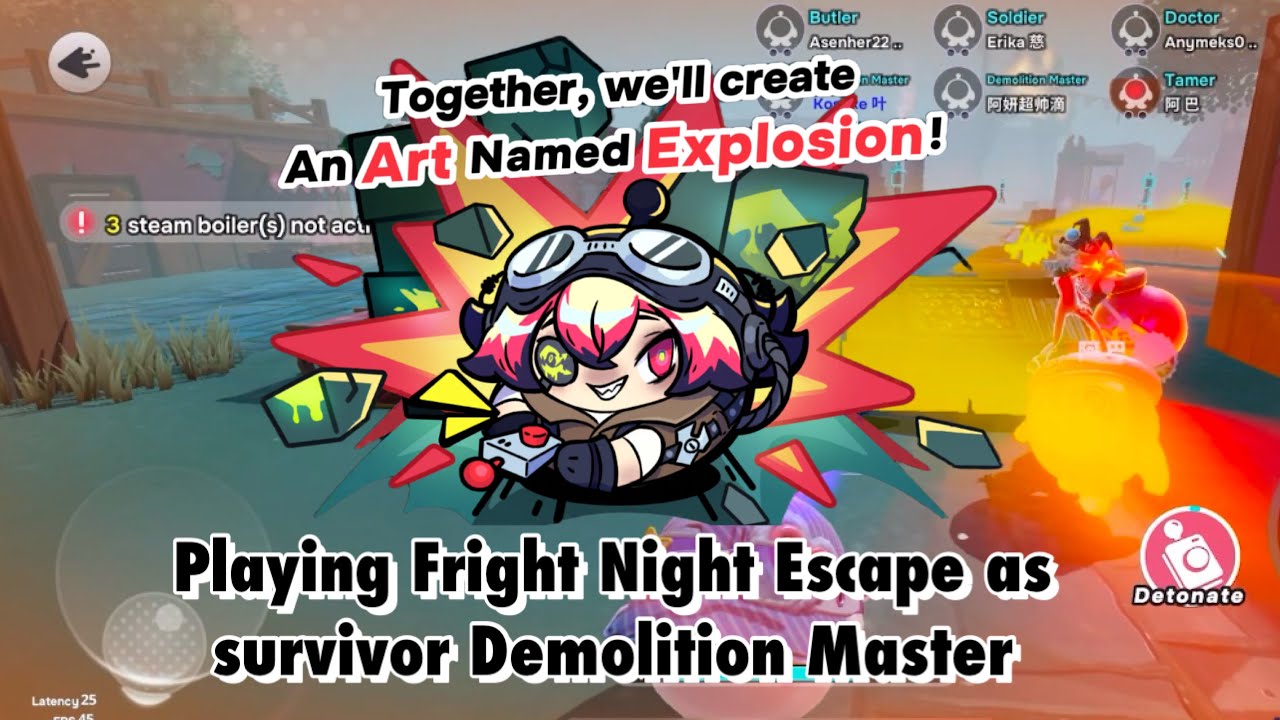 Playing Fright Night Escape as survivor Demolition Master - Eggy Party