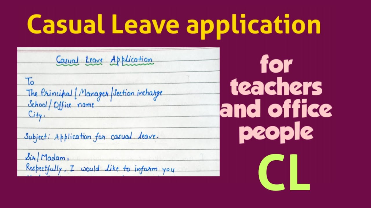 casual Leave application|for teachers|for office people|casual Leave letter|leave for urgent work|CL