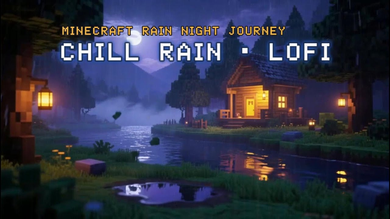 Minecraft Rain Night 🌧 Chill LoFi Beats to Relax, Sleep & Study