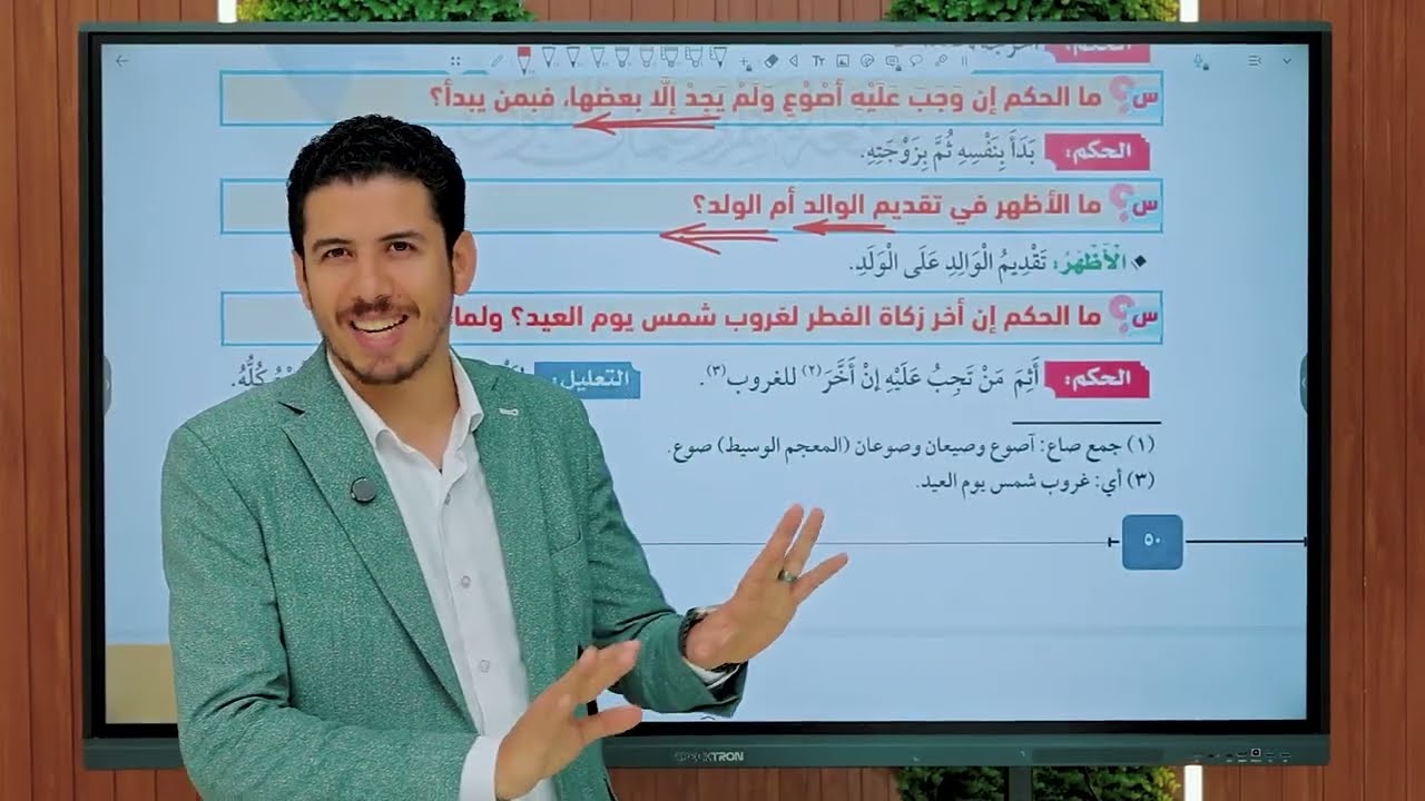كتاب الزكاه  زكاة الفطر ادبي  - الفقه المالكى - الصف الأول الثانوى