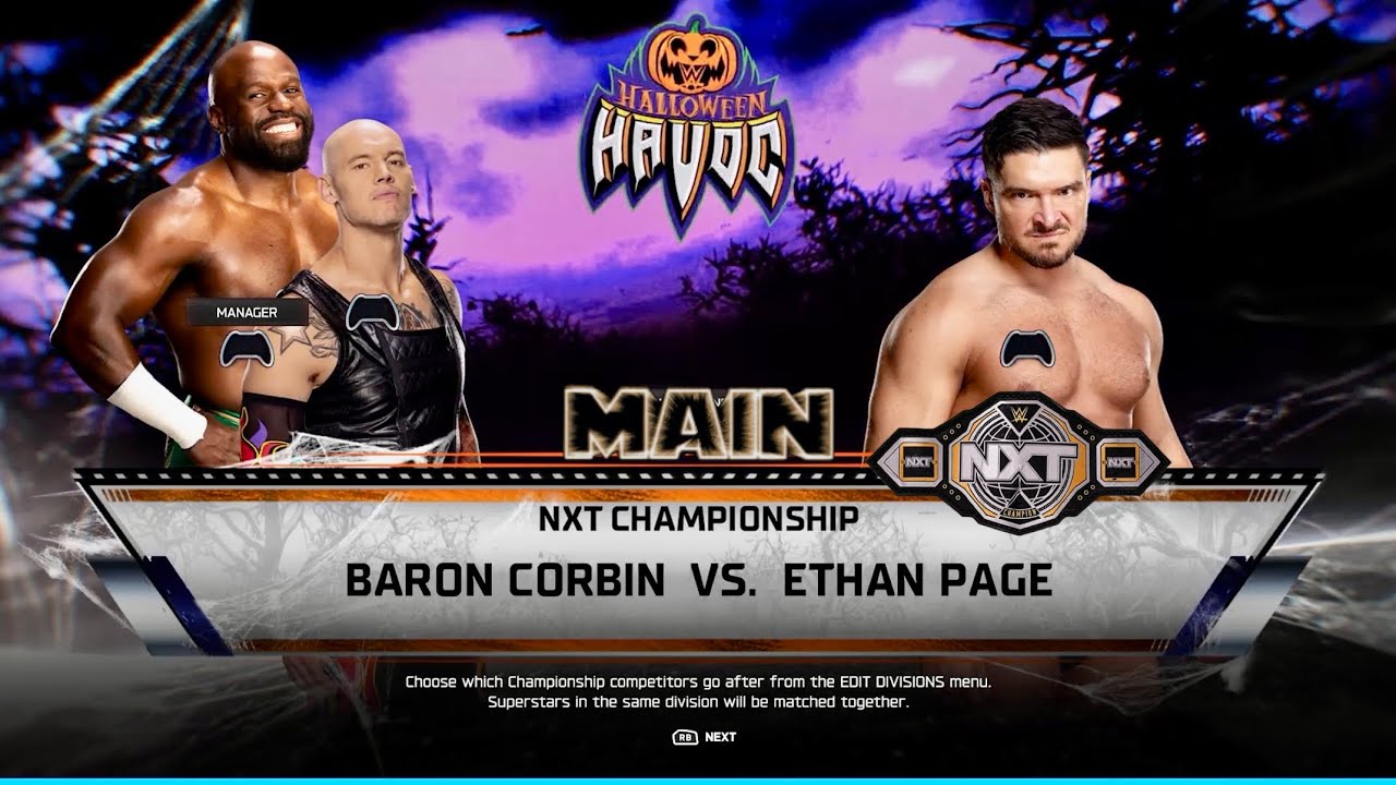WWE2K25 UNIVERSE💭 NXT HALLOWEEN HAVOC Oct wk4, Baron Corbin vs Ethan Page🏆 FULL MATCH X|S