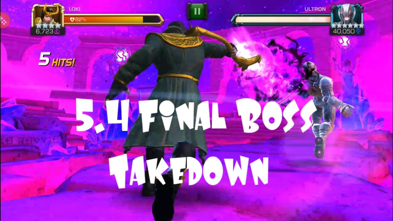 Loki Vs 5.4.6 Ultron Boss -  Takedown - MCOC